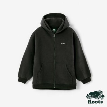 Roots 女裝- CLOUD LONG 連帽外套-黑灰色