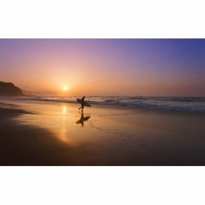 偉大な 絵画風 壁紙ポスター 幻想的な夜明けの渚とサーファーガール 爽快 サーフィン Sfn 043w1 ワイド版 921mm 576mm 日本全国送料無料 Gdpcambodia Org