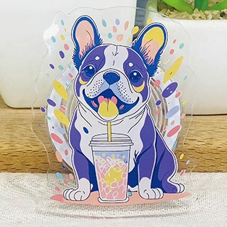 Style-life 壓克力手機磁吸氣墊支架-愛喝飲料的鬥牛犬