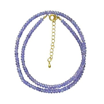 【喨喨飾品】3A漂亮的藍紫色坦桑石(伸縮鏈)項鍊 A935