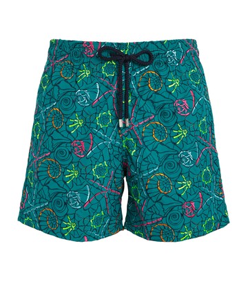 Vilebrequin Sea Shells Embroidered Mistral Swim Shorts