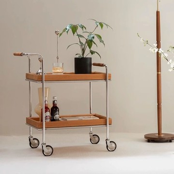 快速出貨 可開發票 ins風小推車實木邊幾家用客廳沙發可移動茶幾收納儲物置物架餐車