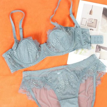 內衣女薄款大胸顯小無海綿文胸聚攏性感蕾絲有鋼圈超薄套裝胸罩