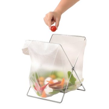 日本SP SAUCE攜帶型不銹鋼折疊垃圾袋架