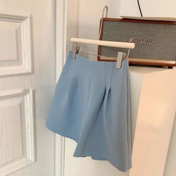 【nata】現貨-日系超顯瘦五分寬褲（灰藍）