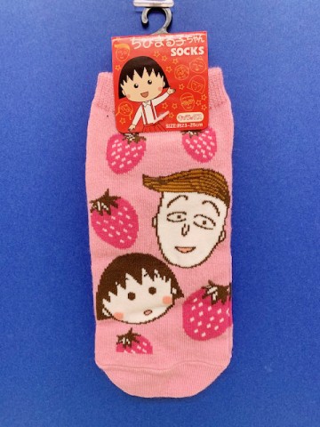 【震撼精品百貨】CHIBI MARUKO CHAN_櫻桃小丸子~小丸子襪子(23~25CM)-花倫與小丸子/粉#60294