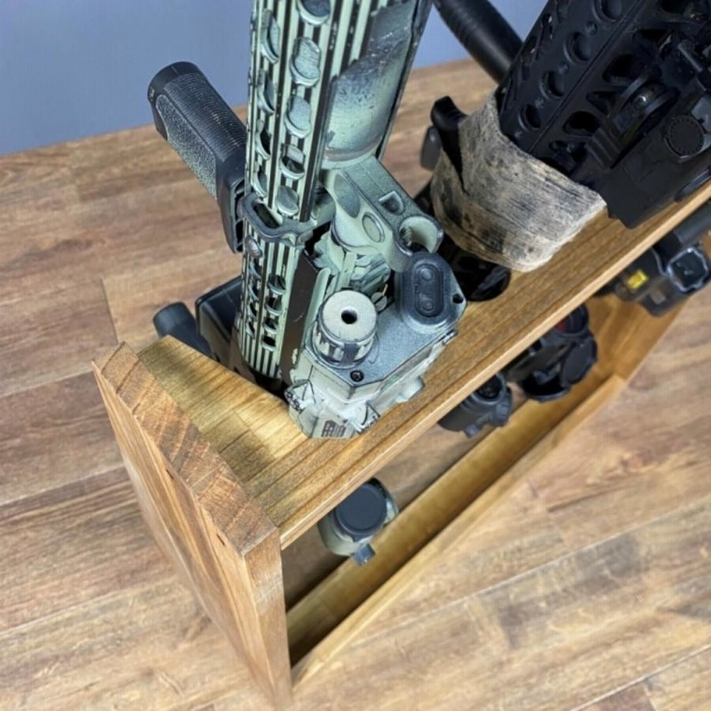 WOODWORKS ガンラック 1丁掛 (色：ライトブラウン) 木製 日本製