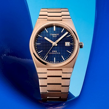 TISSOT 天梭 官方授權 PRX系列 T137.407.33.041.00 70年代復刻機械錶 1212購物節 送禮推薦-午夜藍x玫瑰金 T1374073304100