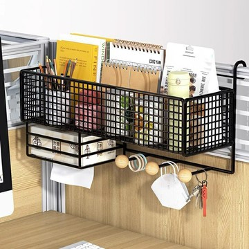 桌上收納 工位收納 辦公室收納置物架工位整理神器桌面掛籃懸掛式宿舍桌上臺面用品盒