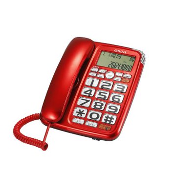 【AIWA】愛華超大字鍵助聽有線電話-紅色(會議電話 座機 固定電話/ALT-888)