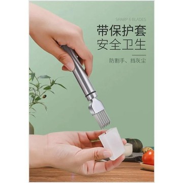 🌞好貨優選🌞【套裝】切蔥絲神器不鏽鋼多功能廚房用超細護手刨絲刀切蔥刀切蔥