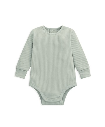 初生-長袖包屁衣(果綠)6-9m