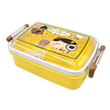 Skater 塑膠便當盒 450ml  屁屁偵探 黃色 + 透明色  1個