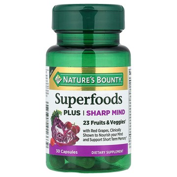 Nature's Bounty, Superfood + 敏捷的頭腦，30 粒膠囊