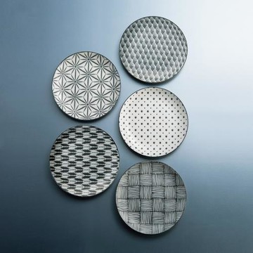 有種創意 - 日本美濃燒 - 小紋圓盤 - 禮盒組(5件式)