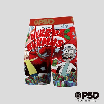 【PSD Underwear 官方旗艦店】RICK AND MORTY- 平口四角褲-聖誕節快樂-紅色