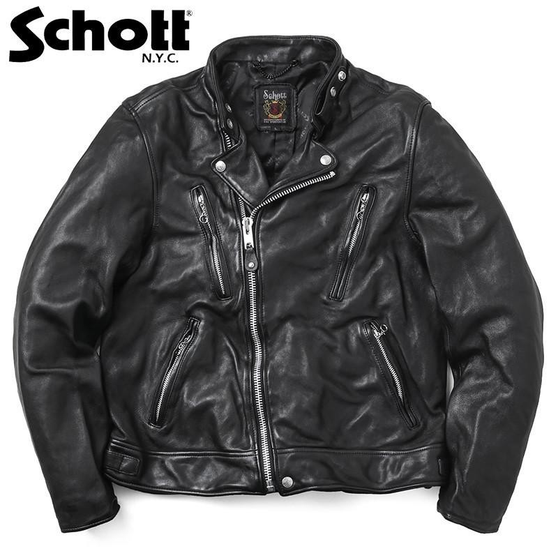 Schott ショット 3181067 ダブル ブレスト ライダースジャケット ...