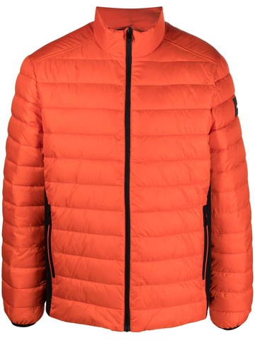 Calvin Klein - logo-patch padded jacket - men - Recycled Polyester/Recycled Polyester - L - Orange