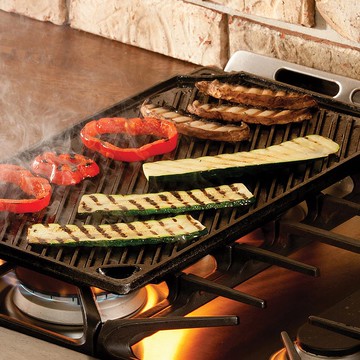 美國LODGE 美國製長形雙面平底/橫紋鑄鐵煎烤盤 LDP3