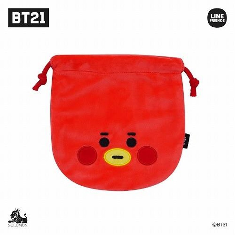 BTS 防弾少年団 BT21 公式グッズ FACE POUCH ポーチ 巾着袋 バンタン