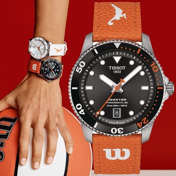 TISSOT天梭 SEASTAR Wilson WNBA 美國女職籃 機械腕錶 40mm / T1208071705100