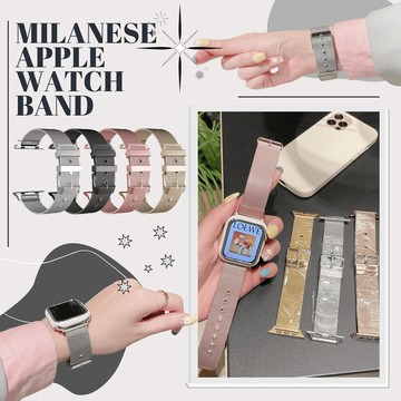 出清-Apple Watch 經典扣式米蘭尼斯不鏽鋼錶帶 Series 1~10代專用 iWatch 替換錶帶【WB1100310】Unicorn