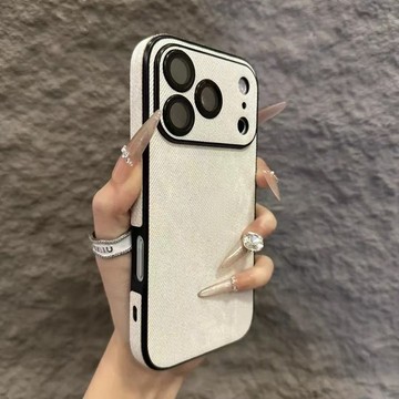純色牛仔 全包黑邊 自帶鏡頭膜 防摔殼 用於iPhone17 i16 手機殼 i15 i14 i13 i12 i11