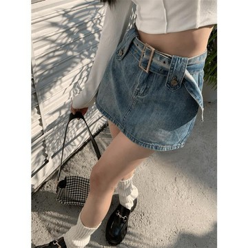 夏季優選✨短裙 牛仔裙 裙子套裝 高腰裙 韓版 夏天裙子 高腰牛仔裙 牛仔短裙 高腰褲裙 超短裙 a字裙 蓝色短裙