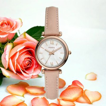 FOSSIL Carlie Mini 簡約大三針珍珠貝女錶 618質感盛典 送禮首選-28mm ES4699