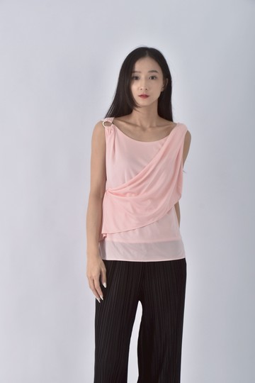 (S) bosch不規則粉色上衣