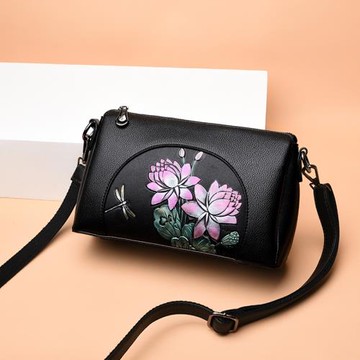 百搭中國民族風女包花朵2025新款媽媽斜挎小包中年媽媽女士氣質潮