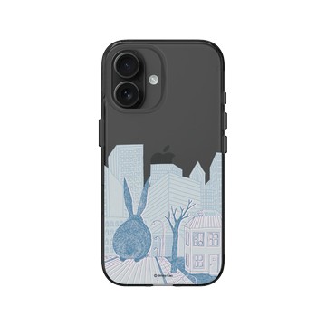 iPhone 16 Clear (相機按鈕) 酷墨灰 - 幾米 Jimmy Liao - 兔子系列-城市祕密