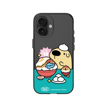 iPhone 16 Clear (相機按鈕) 酷墨灰 - 貓貓蟲咖波 Bugcat Capoo - 咖波的市場小饗宴