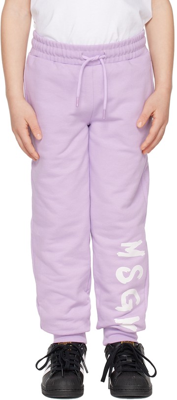 MSGM Kids 紫色印花儿童运动裤