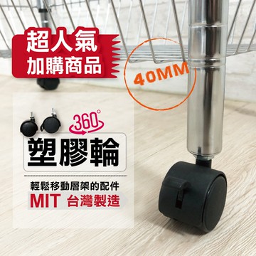 【可超取】鐵架配件｜MIT二活動輪二煞車輪/40mm塑膠輪/1吋管徑適用/鐵架專用輪子/推車神器/層架/置物架/收納車