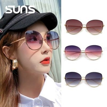【SUNS】時尚精品墨鏡 歐美仙境漸層鑲鑽太陽眼鏡 高質感金屬框 抗UV400 顯小臉