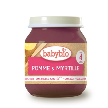 Babybio 【法國】生機蘋果藍莓鮮果泥130gX6《 專業嬰幼兒副食品》