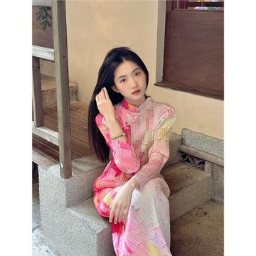 褶皺新中式套裝裙清冷感爆款套裝時尚夏款國風上衣褶皺半裙兩件套