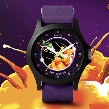 【TIMEX】天美時 Fortnite 要塞英雄聯名 40毫米 織物錶帶腕錶(紫 TXTW2Y46300)