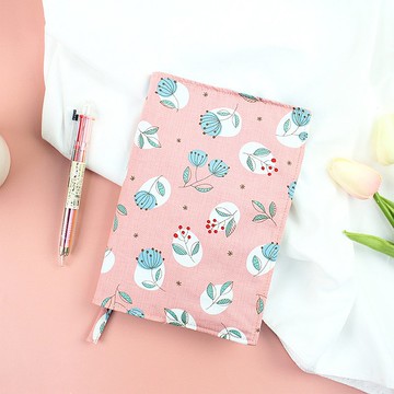 Chuyu B6/32K台灣花布多功能可調式書衣/手帳書套書皮-06粉螢火花