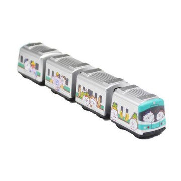 高雄捷運貓咪軍團彩繪列車 鐵支路4節迴力小列車 迴力車 火車玩具 壓克力盒裝 QV012T2 TR台灣鐵道