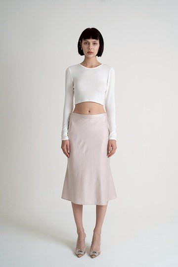 Satin Fishtail Skirt - Pink | 沙丁緞面魚尾裙 - 香檳粉