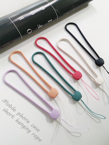 手機掛繩短款液態硅膠掛件舒適不勒手腕蘋果oppo華為vivo手機殼男女通用掛鏈時尚簡約吊繩鑰匙證件防丟扯不斷
