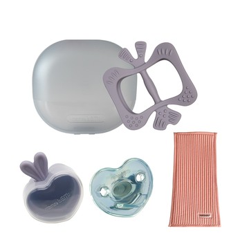 精緻彌月/生日禮盒【胖蝴蝶】-韓國MAMA's TEM美型固齒器奶嘴