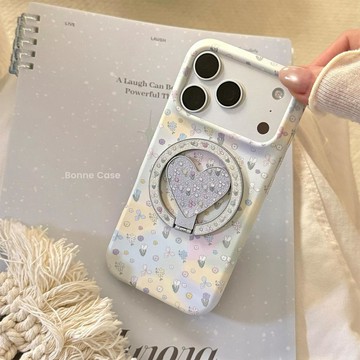 清新花朵適用蘋果17手機殼iphone17promax暈染磁吸支架13菲林14軟