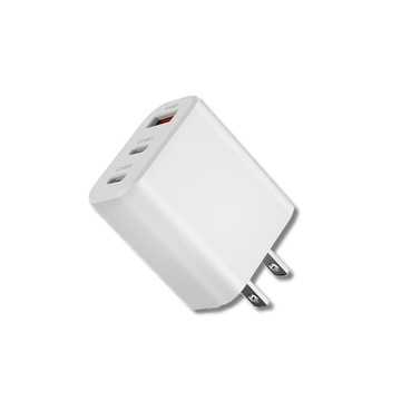 氮化鎵GaN快充器 GaN 氮化鎵三口充電器 30W 豆腐頭 充電頭 旅充頭 充電器 快充 插頭 適配器 Type-C USB