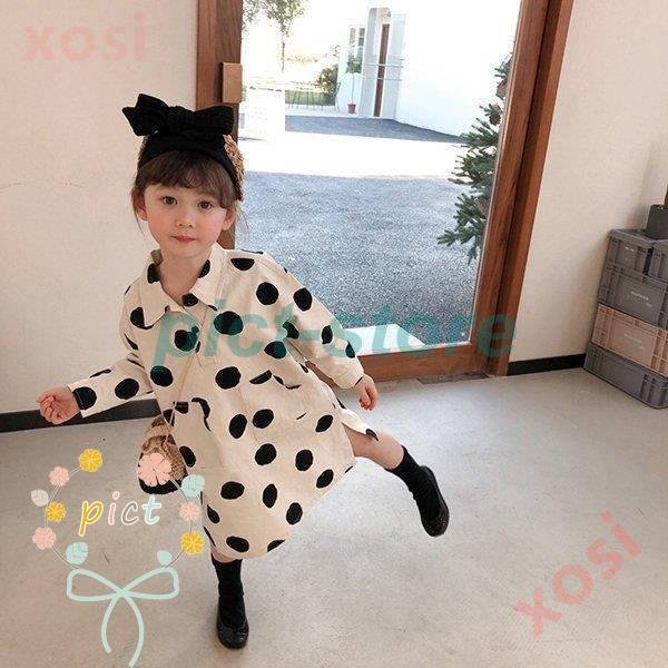 子供服 ワンピース キッズ 韓国子供服 女の子 冬服 長袖 シャツワンピース 子供ドレス dress 子ども服 ベビー服 お姫様 おしゃれ 可愛い  カジュアル 新品 90 100