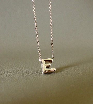 老又好古董珠寶 Vintage 銀色字母E項鍊Sarah Coventry 70年代