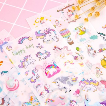 手帳貼紙套裝獨角獸韓國可愛卡通少女心手賬素材初學者大禮包小清新復古風動漫人物ins貼紙diy裝飾小圖案一套