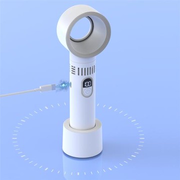 25新款數顯無葉風扇迷你手持USB充電無葉扇便攜式小風扇批發廠家